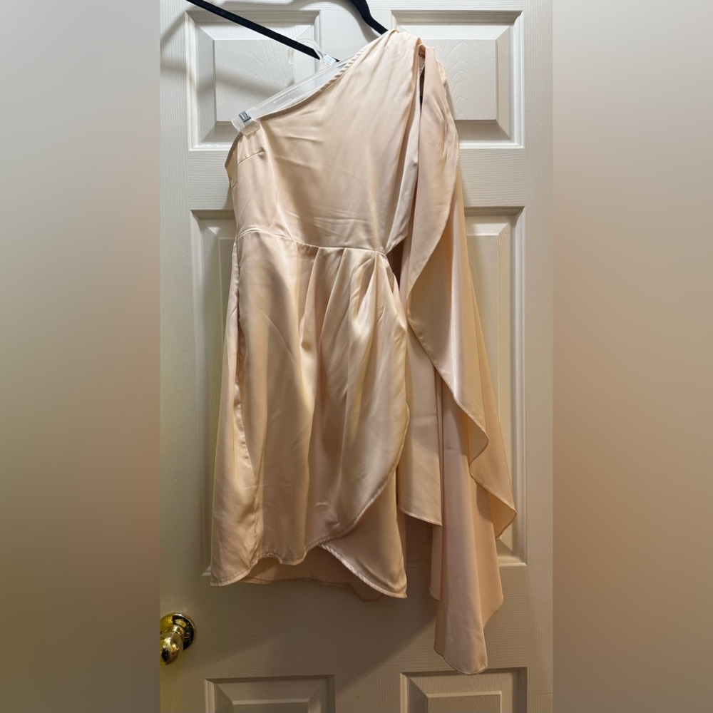 AREA Cream Satin Gown